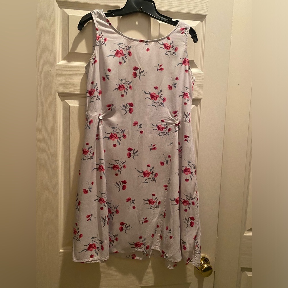 Light blue with flowers summer mini dress